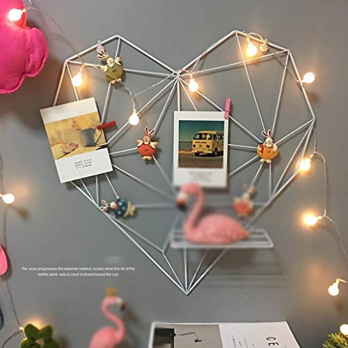 Qtt Floating Shelves Wall Shelf Floating Shelf Frame Heart Decorative Heart Decoration Grid Photo Wall Display Frame Floating Iron Wall Shelf Wall Hanging Decoration Bedroom Shelves (Color : C) #TOP3