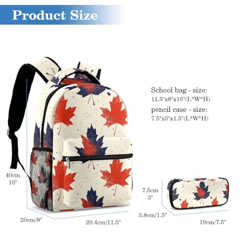 Sac à dos grande capacité avec trousse pour étudiants, lot de 2