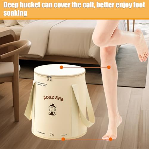 Bañera Plegable para Pies con Tapa y Asa, Portátil miniatura 5