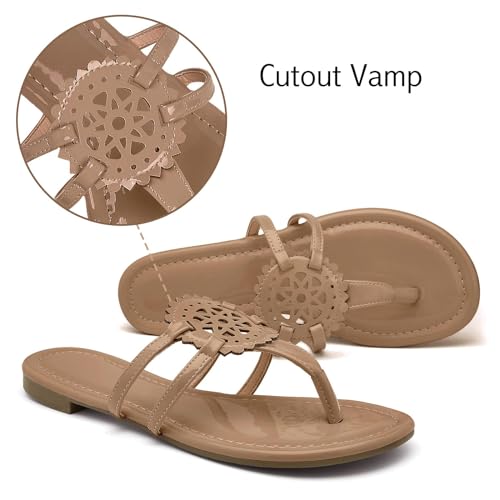 Image of katliu Women's Flat Sandals Flip Flop Sandals Comfortable Dressy Thong Sandals