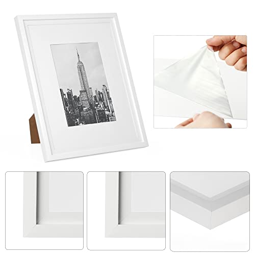 Hoture Photo Frame Set, 5 Pieces, Display Pictures Includes Pad And Without Pad, Wall Gallery Photo Frames (8X10, Matte White) #TOP4