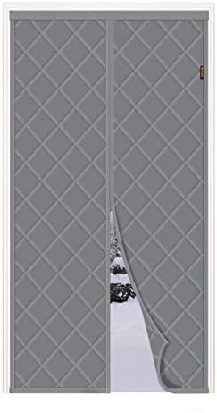 MAGZO Magnetic Thermal Insulated Door Curtain 70 X 200 cm, Windproof Heat-remaining Energy-Saving Self-Sealing Door Screen, Grey