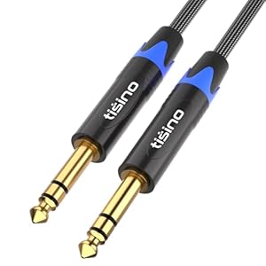 tisino 1/4 inch TRS Cable, Quarter inch 1/4 TRS to TRS Balanced Stereo Audio Cable Male to Male Pro Interconnect Cable, Nylon Braid – 6 FT