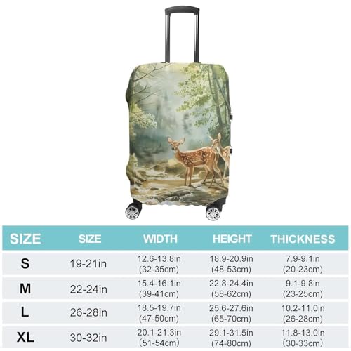Fairytales Deer Fawn Forests Animal Luggage Protector Suitcase Cover Anti-Scratch Washable Fit 18-32 Inch Travel Luggage2