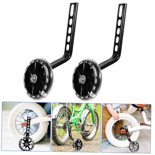 Ruedas de entrenamiento para bicicletas 4 piezas, ruedas auxiliares ajustables resistentes al desgaste, ruedas de soporte para aprender y equilibrar la bicicleta miniatura 7