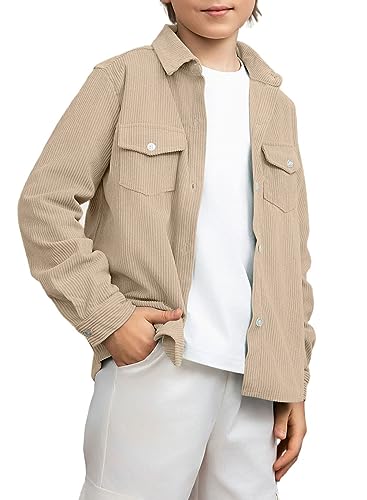 Blibean Boy Corduroy Long Sleeve Shirt Shacket