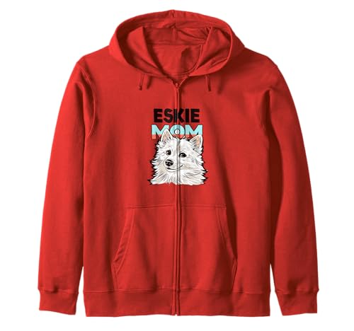 Eskie Mom, perro esquimal americano, mamá, cachorro de fútbol Sudadera con Capucha