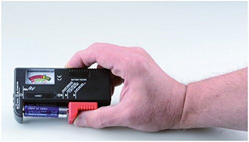 UNITEC 46021 uniwersalny tester baterii 1,5 V/9 V, czarny