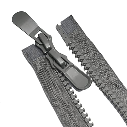 cremallera, Cremallera de doble apertura, dos vías y extremo, 120 cm, con deslizadores dobles, for coser disfraces o tiendas campaña(Dark Gray)
