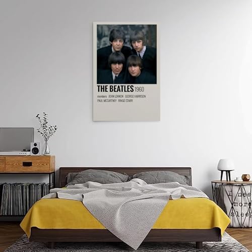INEOUT Poster décoratif sur toile The Beatles (1960) – Impression d’art moderne pour chambre à coucher – 50 x 75 cm - Les Beatles, Paul McCartney, John Lennon, RIngo Starr, George Harrison INEOUT Poster décoratif sur toile The Beatles (1960) - Impression d'art moderne pour chambre à coucher - 50 x 75 cm – Image 4