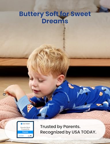 Image of PATPAT Bamboo Viscose Pajama Sets for Toddler Boys & Girls Baby Kids, Ultra-soft Snug fit Pjs Sleepers for Birthday Holiday