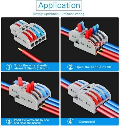 Image of ZIVIK 2 In 4 Out Wire Connector Jointer, Push In Electrical Connectors, Lever Connectors Nuts, Assorted Conductors, Compact Lever Cable Connectors,Plug-in Connector 2-in 4-out (4, 2 In 4 Out)