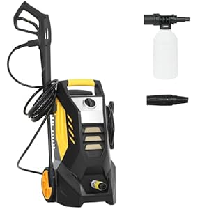 Outsunny Hochdruckreiniger mit Aluminiumpumpe 135 bar Maximaldruck 1800W Leistung 540 L/h Fördermenge mit 5m Schlauch verstellbare Düse & Griffe tragbarer Druckreiniger für Auto Terrasse Garten