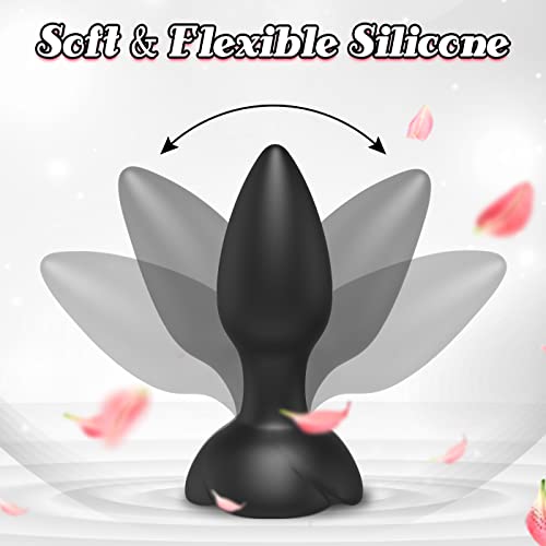 Anal Sex Toy Vibrators Rose Sex Toy, Vibrating Anal Toy Plug, Remote Control Anal Butt With 10 Modes & Rose Base, Waterproof Silicone Rose Adult Toys & Games(Black) #TOP3