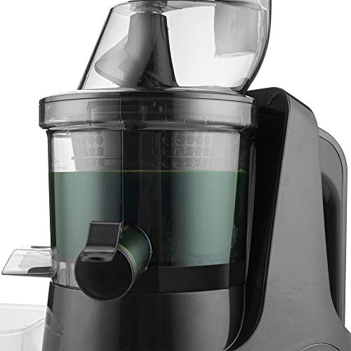 Caynel Slow Masticating Juicer Cold Press Extractor with 3" Wide Chute for Fruits, Vegetables and Herbs, Quiet Durable Motor with Reverse Function, Easy Cleaning High Yield Vertical Juicer, Tritan Material Non-toxic, BPA Free (Black)