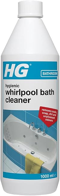 HG Hygienic Whirlpool Bath Cleaner, Naturally Formulated Internal Bathroom Hot Tube System Cleaner, Removes Scale Grease, Soap, Smells & Oil Residue  1 L (448100106)