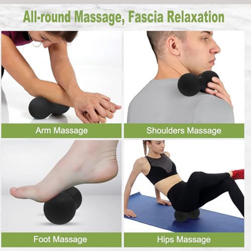 Faszienball Doppelball, Faszienball aus Schaumstoff, Selbstmassage-Ball für Faszien, Nacken und Rücken, tiefenwirksame Massage zur Entspannung der Muskeln