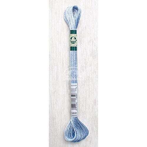 DMC サテン糸 刺繍糸 6束入 25番 8m #S800 ブルー系 DMC1008F
