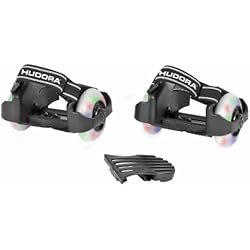 Patines 2 Ruedas Talon Hudora 22007 Bold Buddy's - Ruedas para Colocar en los Zapatos, Color Blanco y Negro