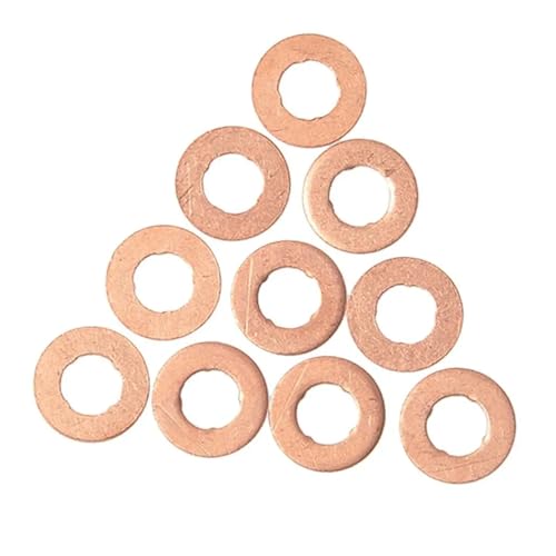 Thngfn HTGHYJH 10Pcs Copper Fuel Injection Nozzle Holder Gasket Washers, Replacement Shim Washers .Compatible cover