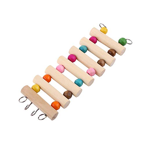 Image of 3 Sizes Wooden Pet Hanging Ladder for Hamsters and Birds - Climbing Stairs Suspension Bridge Toy, Cage Decoration