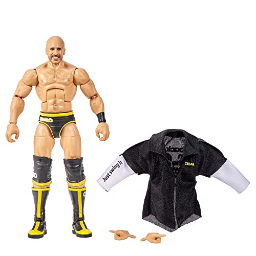 WWE Elite Series 93 CESARO Figurine Wrestling Claudio Castagnoli, Black With Yellow Trim, 6.5 cm