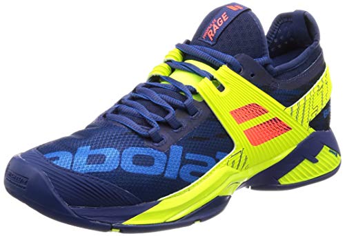 Babolat Propulse Rage All Court Mens Tennis Shoe - Blue/Fluo Aero - Size 8