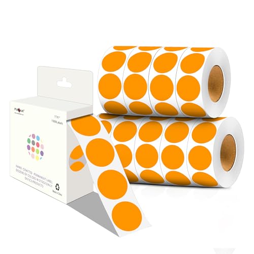 Rouleaux de papier à pois orange PARLAIM 2,5 cm avec boîte distributrice pour bureau