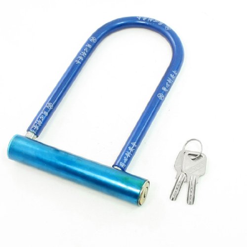 Aexit Bicycle Bike Bike Locks Security Teal Blue Plastic Coated Metal U Lock w U-Locks 2 Keys