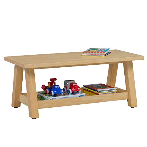 ECR4Kids Sit n' Stash Solid Hardwood Bench with Storage for Kids Playroom