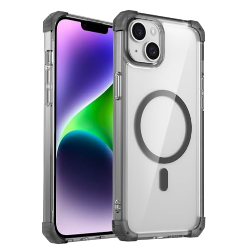 Coque iPhone 15 magnétique avec cadre surélevé antichoc fin et transparent