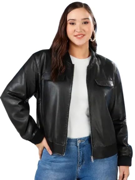 perfect productions Plus Size Crop Jacket,Classic Leather Jacket,Ladies' Slim Fit Leather Jacket,Plus size Crop Leather Jacket, Short Leather Jacket,Plus Size Crop Leather Jacket For Women,Jacket03.-picture-28