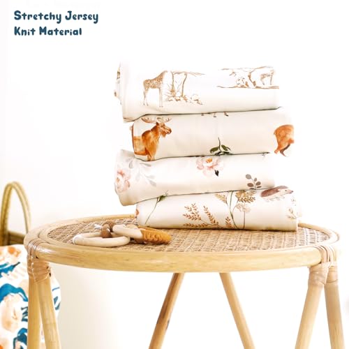 Image of GRSSDER Baby Blankets Super Soft Stretchy Jersey Knit Swaddle Blanket for Baby Girls, Stylish Double Layer Receiving Blankets 34 x 44 Extra Large for Swaddling, Elk Animals