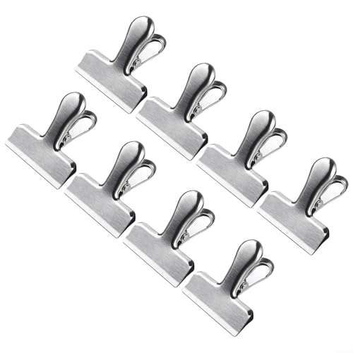 babominimer Juego de clips de acero inoxidable para almacenamiento de alimentos, clips resistentes con resorte fuerte para sellado hermético, selladores multiusos de bolsas de aperitivos de cocina