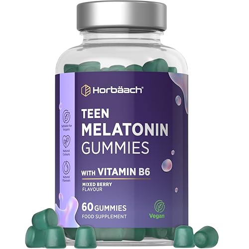 Melatonin Teenager 0 5mg | 60 Gummibärchen für Jugendlicher | Beerengeschmack | mit Vitamin B6 | Horbaach