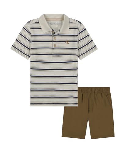 Image of Calvin Klein Boys' 2-piece Short Sleeve Polo Shirt and Shorts Set