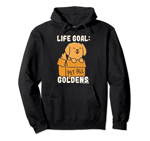 Golden Retriever: Pet All Goldens - Dogs Sayings Pullover Hoodie, Black