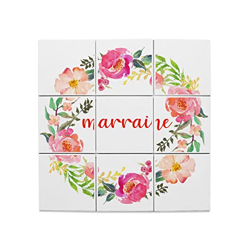 Carreaux céramique aquarelle fleur pour décorer votre crédence de cuisine 60x60cm