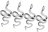 Fashion Realistic Big Size Black Snake Temporary Tattoo Stickers for Women Men Waterproof Fake Tattoo Waist Body Forearm Arm (Pack of 4)