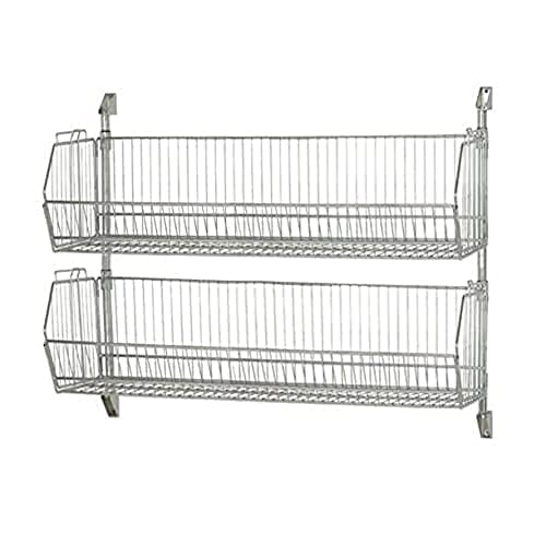 Quantum CAN-34-204812BC-PWB Cantilever Baskets Post Wall Mount, 48'W x 20'D x 34'H, Carbon Steel, Chrome, NSF
