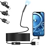 Tragbares USB-Endoskop, 3-In-1 LED-Endoskop-Inspektionskamera Für Android-Smartphones, Universeller USB-/Typ-C-Anschluss, 3,9 mm wasserdichte Linse, Für Haushaltsgeräte Und Fahrzeugreparaturen (5m)