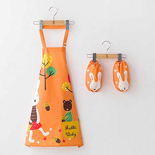wangtao Delantal Impermeable Ropa De Dibujo Para Niños Alumnos Bata Antidesgaste Pintura Sin Mangas Delantales De Ropa Divertidos Niños Delantales Lindos 8-12 años/Naranja