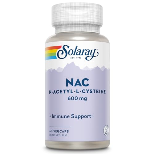 Image of SOLARAY NAC Supplement N-Acetyl L Cysteine for Men & Women - Precursor to Glutathione & Amino Acid Support for Cellular Health, NAC Capsules 600 mg, Antioxidant Support for Immune Health - 60 Veg Caps