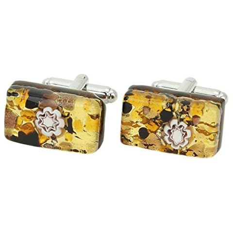 Authentic Murano Glass Cufflinks - Topaz Gold Cover