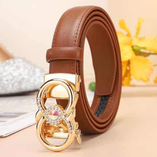 Leather Ratchet Belts for Women Dresses Jeans Women Automatic Buckle Women Design Belt2