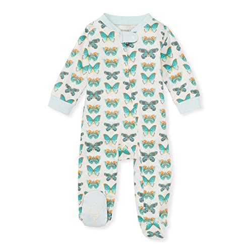 Image of Burt's Bees Baby unisex-baby Sleep & Play, Organic One-piece Romper-jumpsuit Pj, Zip Front Footed Pajama