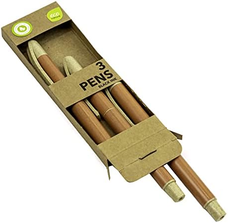 eco nature Plastic Ink Pens - University Essentials - Handwriting Pens - Pens Multipack - Ballpoint Pens - Pack of 3, 5012128558153