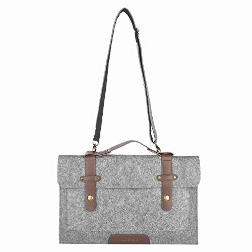 Mosiso Borsa da spalla in feltro, per uomo grigio