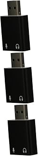 UKCOCO 3pcs USB External Sound Card Microphone Adapter Headphone Adapters Headset Adapter for PC Mic Sound Stereo Headphone Adapter Laptop Adapter External USB Audio Sound Cards Aluminum