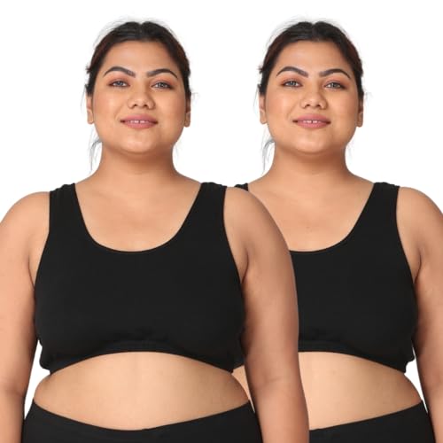 Image of Adira | Plus Size Sleeping Bra for Women | Plus Size Bra | Slip On Bras to Wear at Home | Comfortable Bra | Wirefree & High Coverage | Sleep Support | Avoids Stretch Marks | Pack of 2
